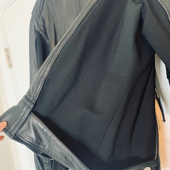 Michel Kors Leather Mixed Media Motorcycle Jacket NWOT - Picture 3 of 16